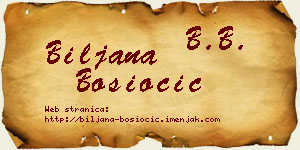 Biljana Bosiočić vizit kartica